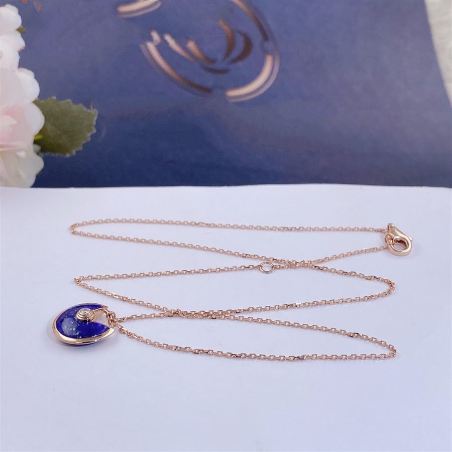 [Regal Jewels]AMULETTE ROSE GOLD AGATE NECKLACE