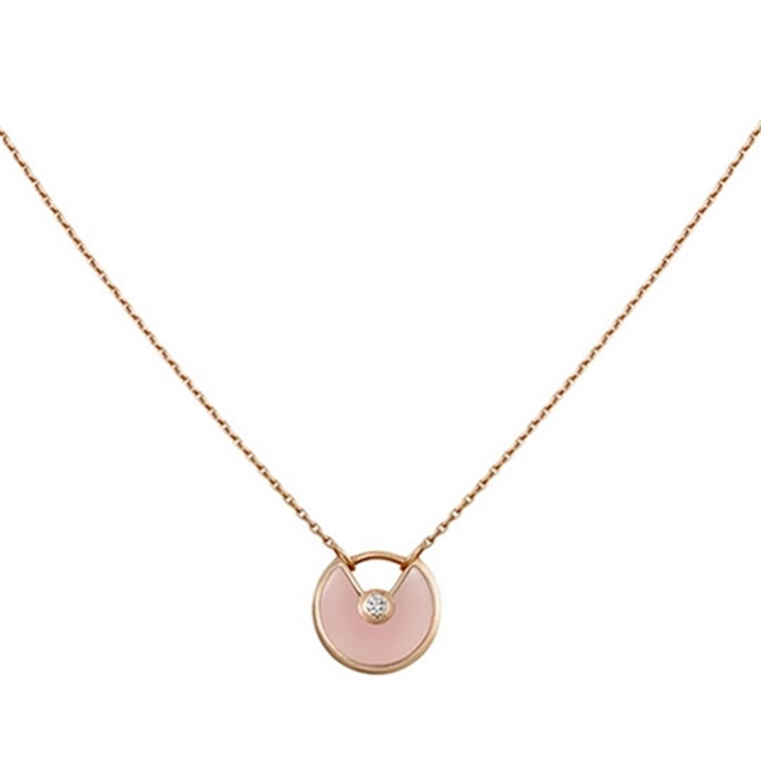 [Regal Jewels]AMULETTE ROSE GOLD PINK MOP NECKLACE