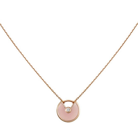 [Regal Jewels]AMULETTE ROSE GOLD PINK MOP NECKLACE