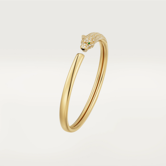 [Regal Jewels]PANTHERE GOLD DIAMOND OPEN BRACELET