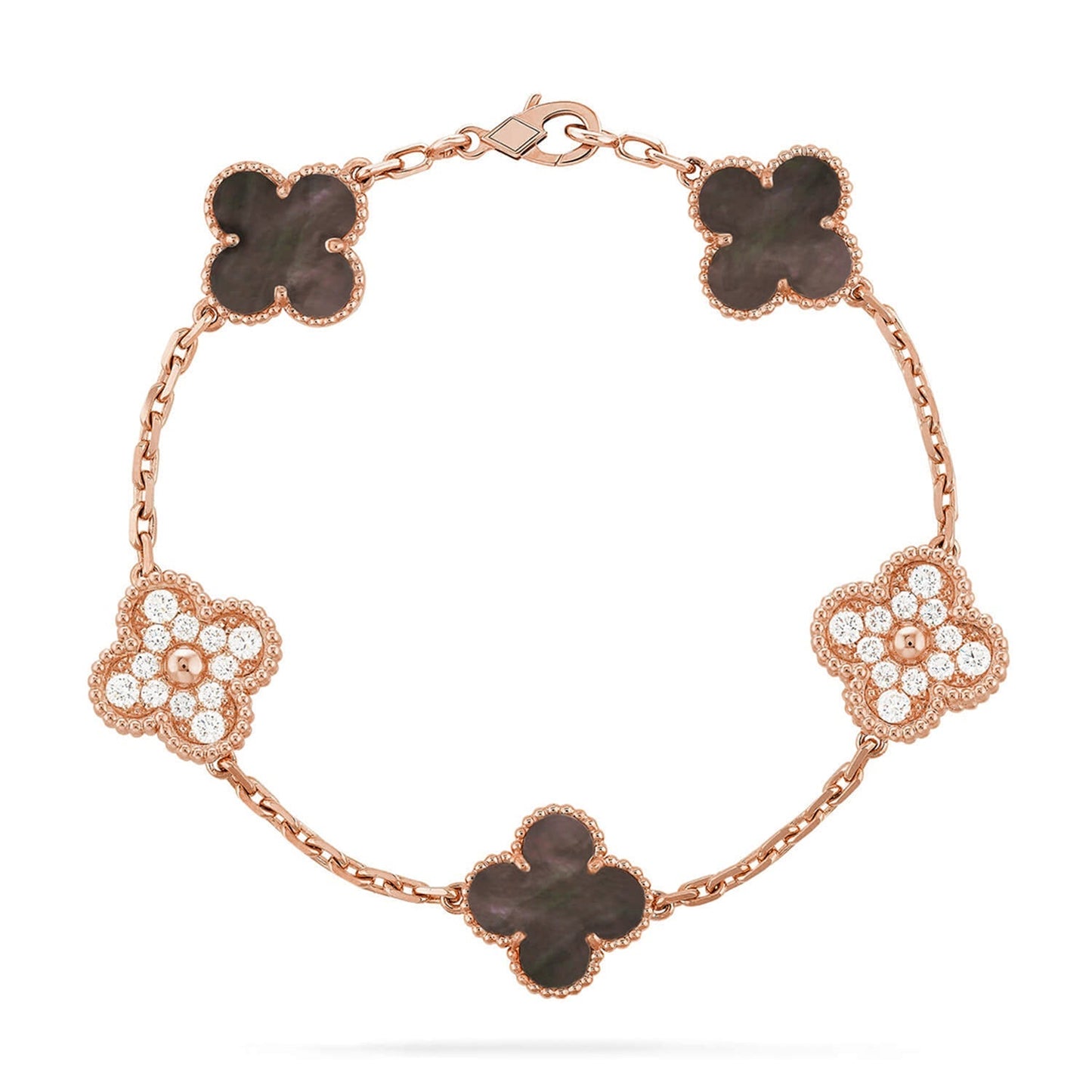 [Regal Jewels]CLOVER 5 MOTIF GRAY MOP BRACELET COLLECTION