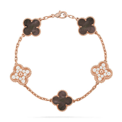 [Regal Jewels]CLOVER 5 MOTIF GRAY MOP BRACELET COLLECTION