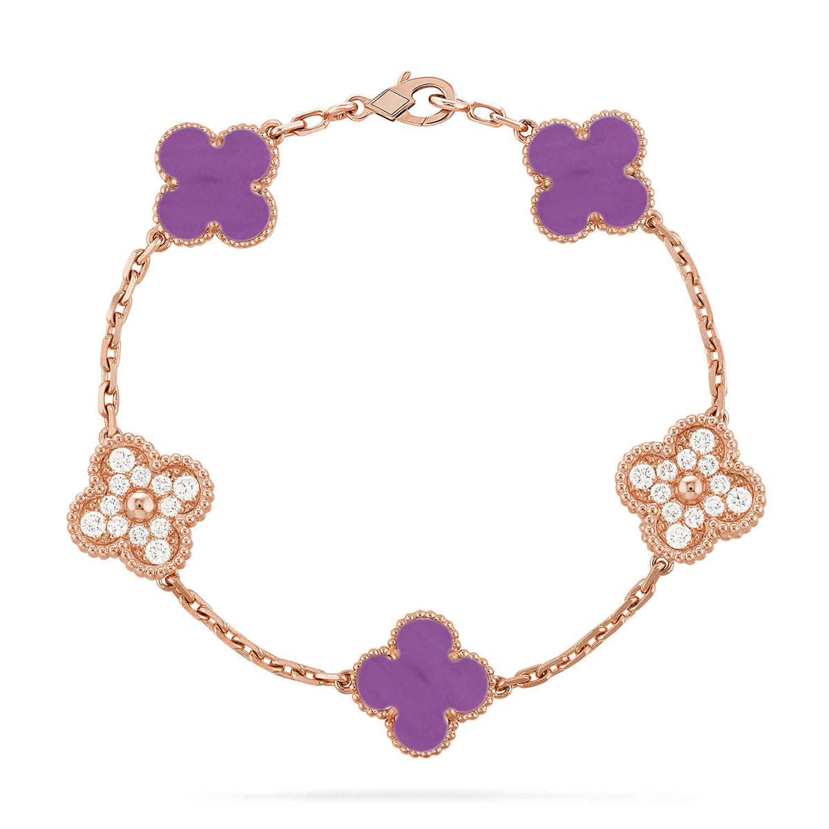 [Regal Jewels]CLOVER 5 MOTIF VIOLET BRACELET COLLECTION