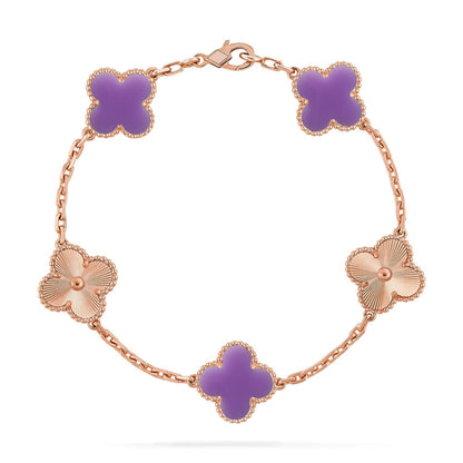 [Regal Jewels]CLOVER 5 MOTIF LIGHT PURPLE BRACELET COLLECTION