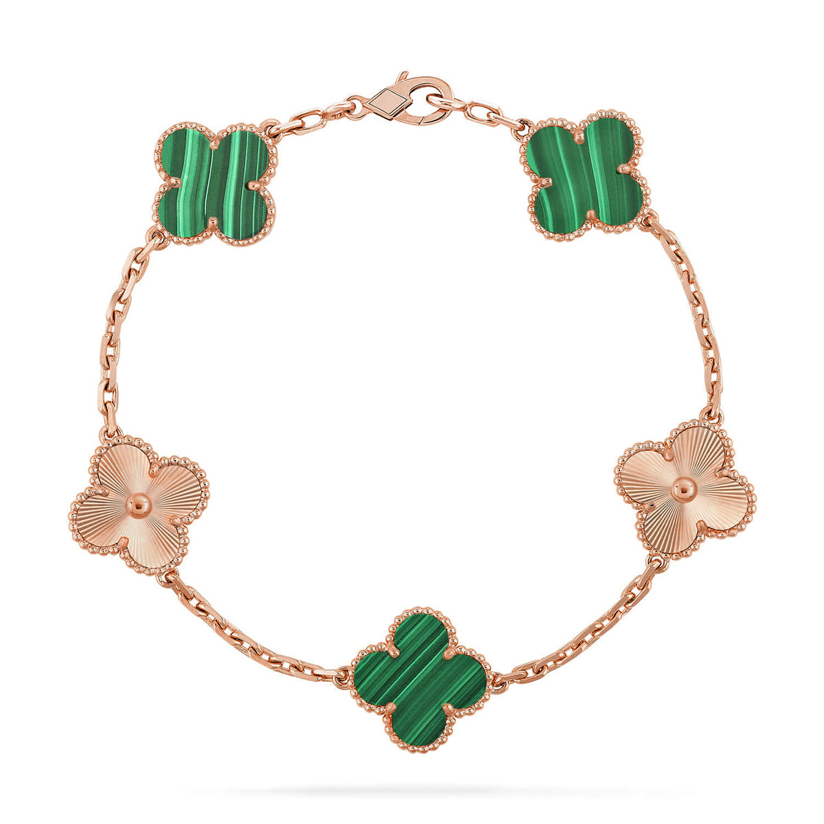 [Regal Jewels]CLOVER 5 MOTIF MALACHITE BRACELET COLLECTION