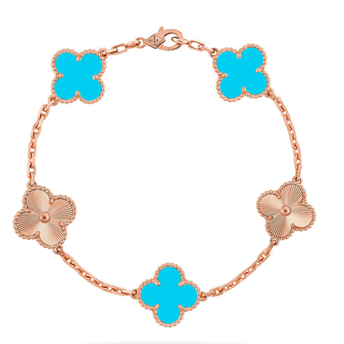 [Regal Jewels]CLOVER 5 MOTIF TURQUOISE BRACELET COLLECTION