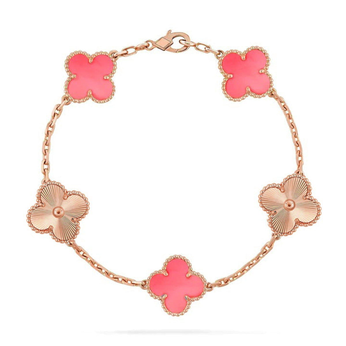[Regal Jewels]CLOVER 5 MOTIFS  PINK MOP BRACELET COLLECTION