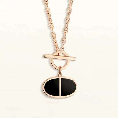 [Regal Jewels]CHAINE VERSO BLACK CERAMIC NECKLACE