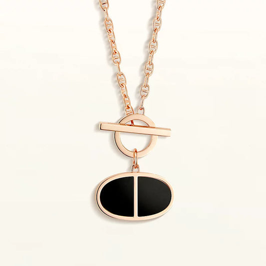 [Regal Jewels]CHAINE VERSO BLACK CERAMIC NECKLACE