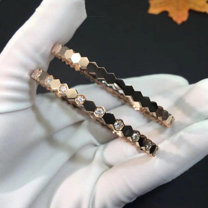 [Regal Jewels]BEE LOVE PINK GOLD DIAMOND BRACELET