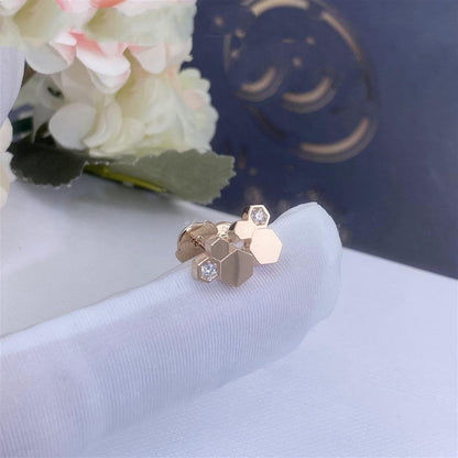 [Regal Jewels]BEE LOVE PINK GOLD DIAMOND EARRINGS