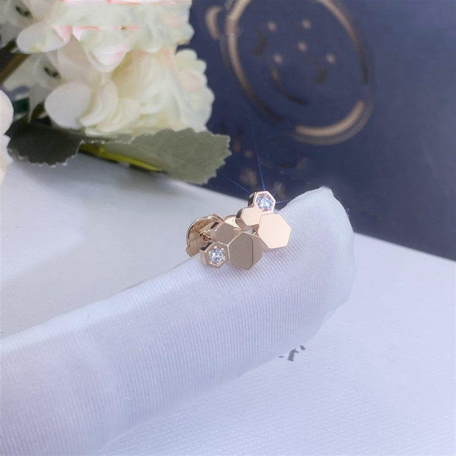 [Regal Jewels]BEE LOVE PINK GOLD DIAMOND EARRINGS