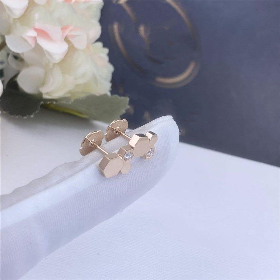 [Regal Jewels]BEE LOVE PINK GOLD DIAMOND EARRINGS