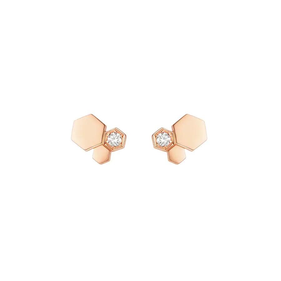 [Regal Jewels]BEE LOVE PINK GOLD DIAMOND EARRINGS