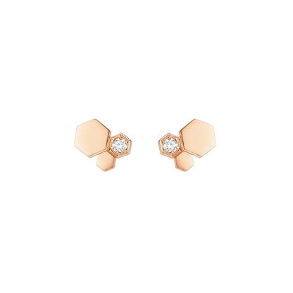[Regal Jewels]BEE LOVE PINK GOLD DIAMOND EARRINGS