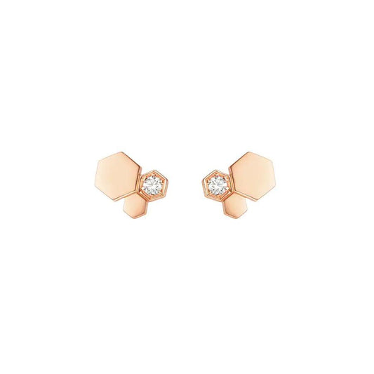 [Regal Jewels]BEE LOVE PINK GOLD DIAMOND EARRINGS