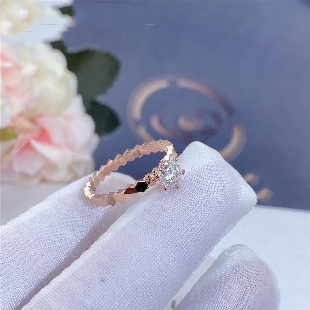 [Regal Jewels]BEE LOVE RING PINK GOLD 1 DIAMOND