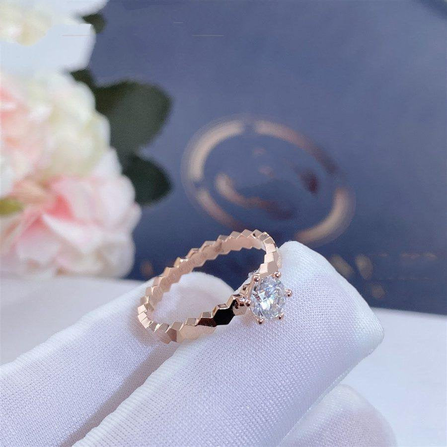 [Regal Jewels]BEE LOVE RING PINK GOLD 1 DIAMOND