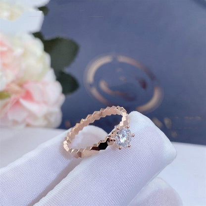 [Regal Jewels]BEE LOVE RING PINK GOLD 1 DIAMOND