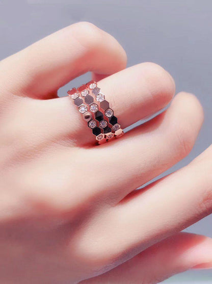 [Regal Jewels]BEE LOVE RING PINK GOLD DIAMOND