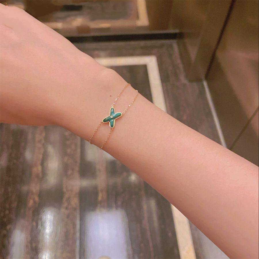[Regal Jewels]JEUX BRACELET MALACHITE PINK GOLD 1 DIAMOND