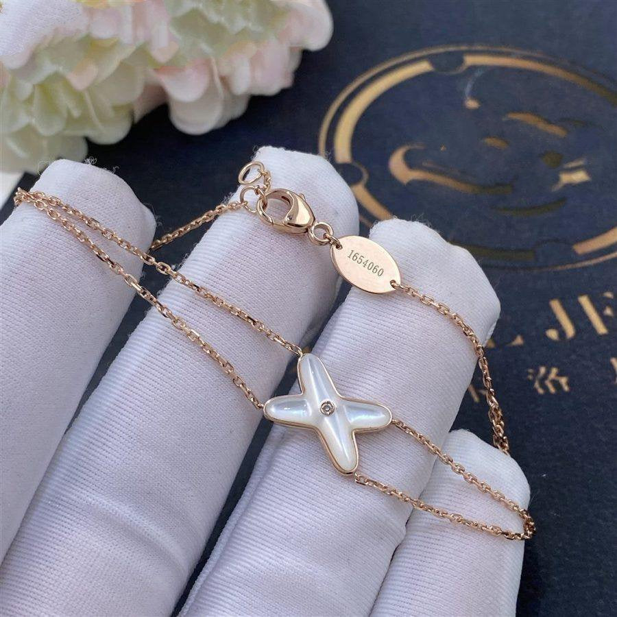 [Regal Jewels]JEUX BRACELET WHITE MOP PINK GOLD 1 DIAMOND