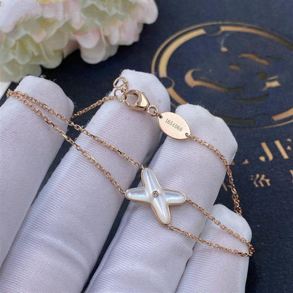 [Regal Jewels]JEUX BRACELET WHITE MOP PINK GOLD 1 DIAMOND
