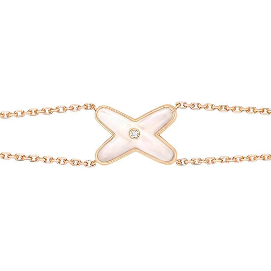 [Regal Jewels]JEUX BRACELET WHITE MOP PINK GOLD 1 DIAMOND