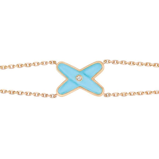 [Regal Jewels]JEUX BRACELET TURQUOISE PINK GOLD 1 DIAMOND