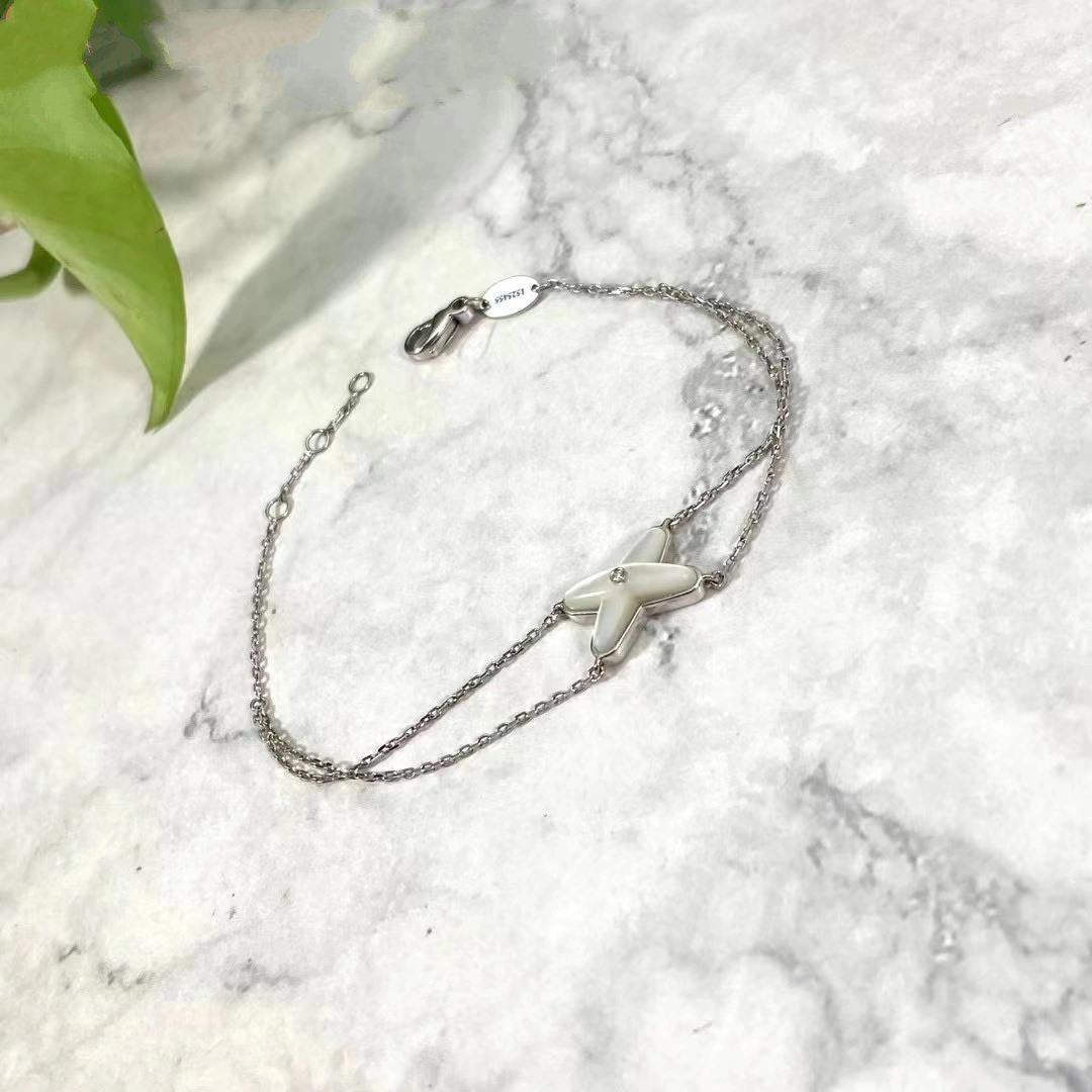 [Regal Jewels]JEUX BRACELET WHITE MOP SILVER 1 DIAMOND