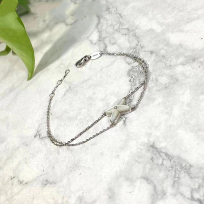 [Regal Jewels]JEUX BRACELET WHITE MOP SILVER 1 DIAMOND