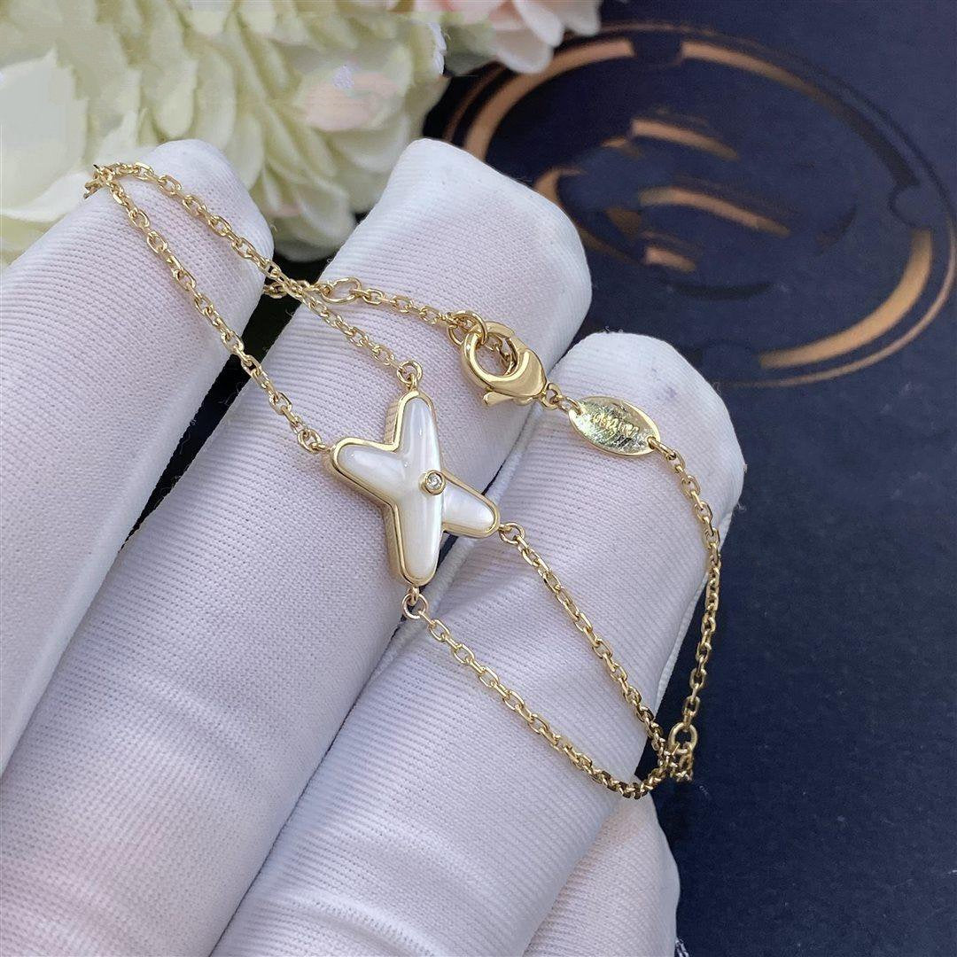 [Regal Jewels]JEUX BRACELET WHITE MOP GOLD 1 DIAMOND
