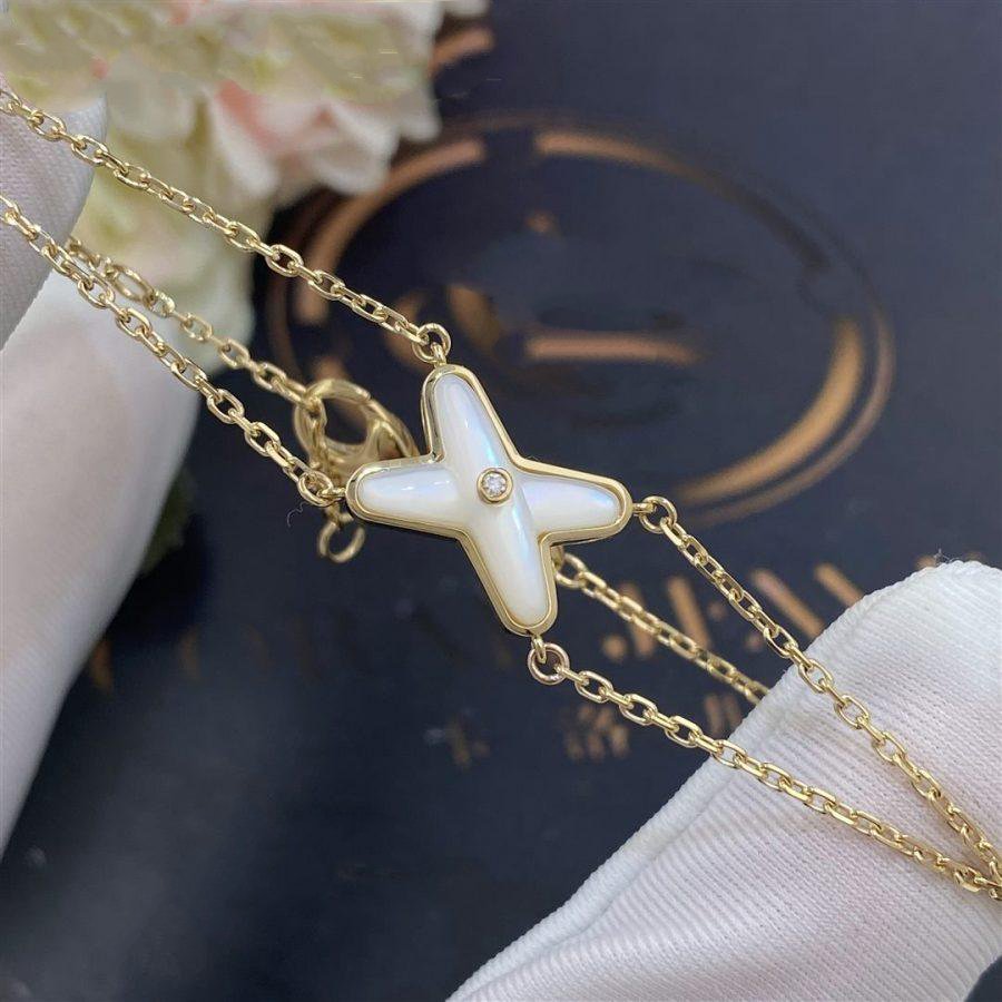 [Regal Jewels]JEUX BRACELET WHITE MOP GOLD 1 DIAMOND