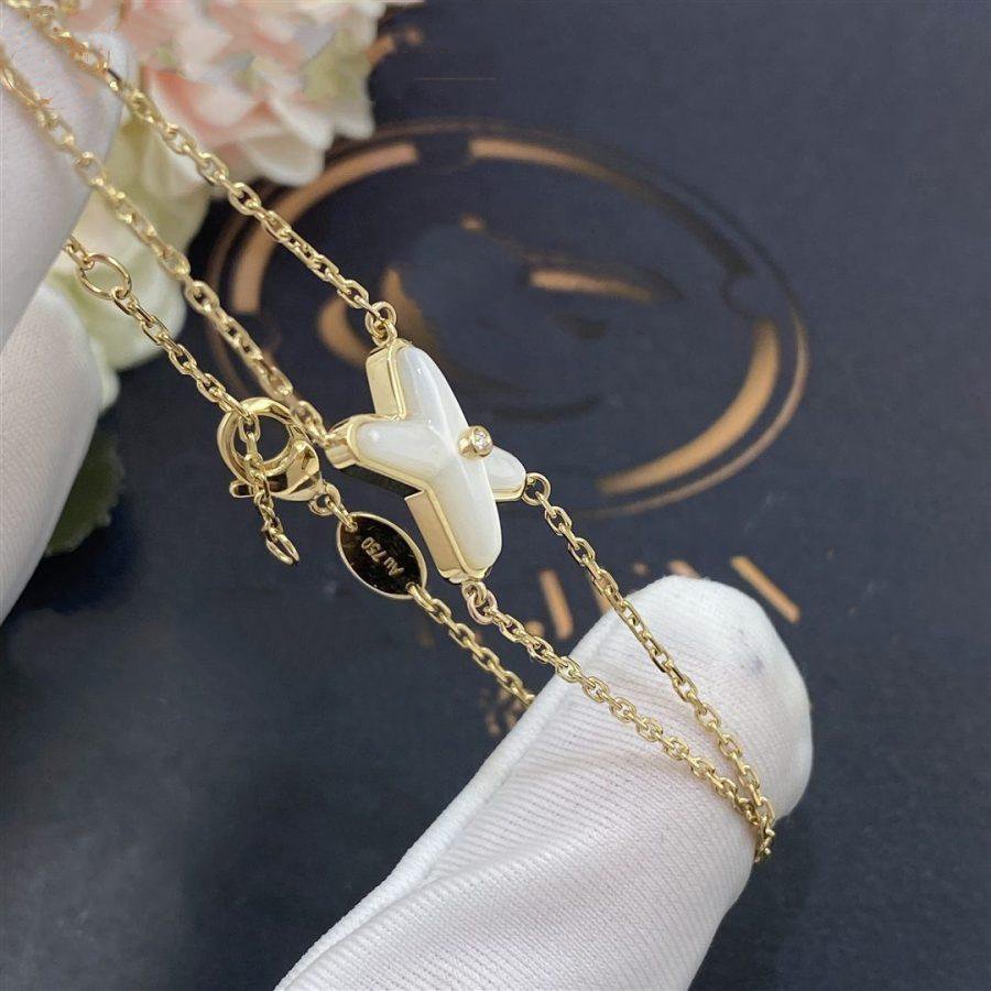 [Regal Jewels]JEUX BRACELET WHITE MOP GOLD 1 DIAMOND