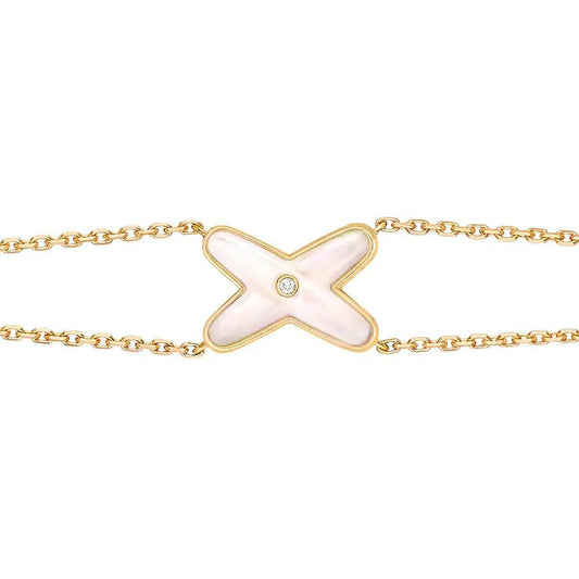 [Regal Jewels]JEUX BRACELET WHITE MOP GOLD 1 DIAMOND