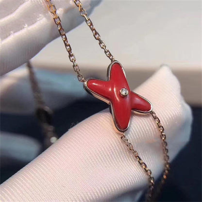 [Regal Jewels]JEUX BRACELET CARNELIAN PINK GOLD 1 DIAMOND
