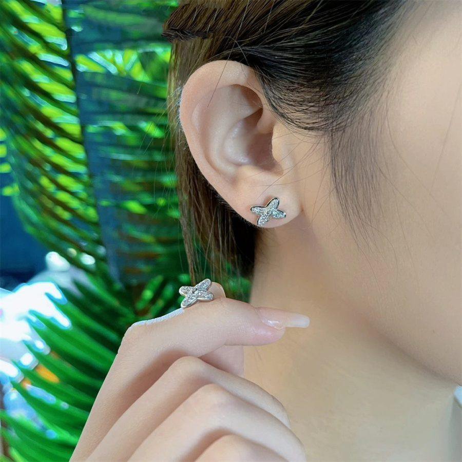 [Regal Jewels]JEUX DE SILVER DIAMOND EARRINGS