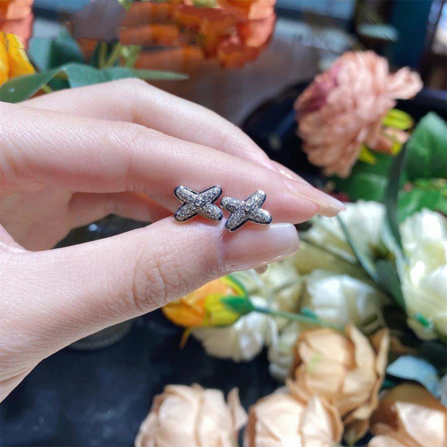 [Regal Jewels]JEUX DE SILVER DIAMOND EARRINGS
