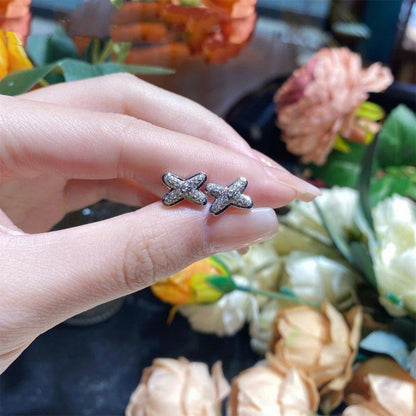 [Regal Jewels]JEUX DE SILVER DIAMOND EARRINGS