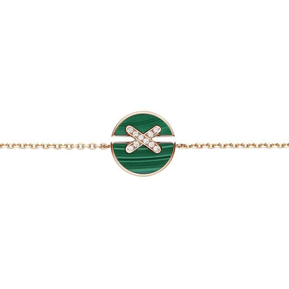 [Regal Jewels]JEUX DE BRACELET MALACHITE PINK GOLD DIAMONDS