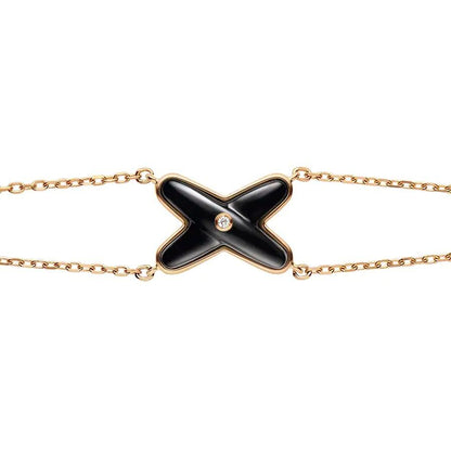 [Regal Jewels]JEUX BRACELET ONYX PINK GOLD 1 DIAMOND