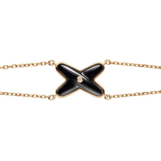 [Regal Jewels]JEUX BRACELET ONYX PINK GOLD 1 DIAMOND