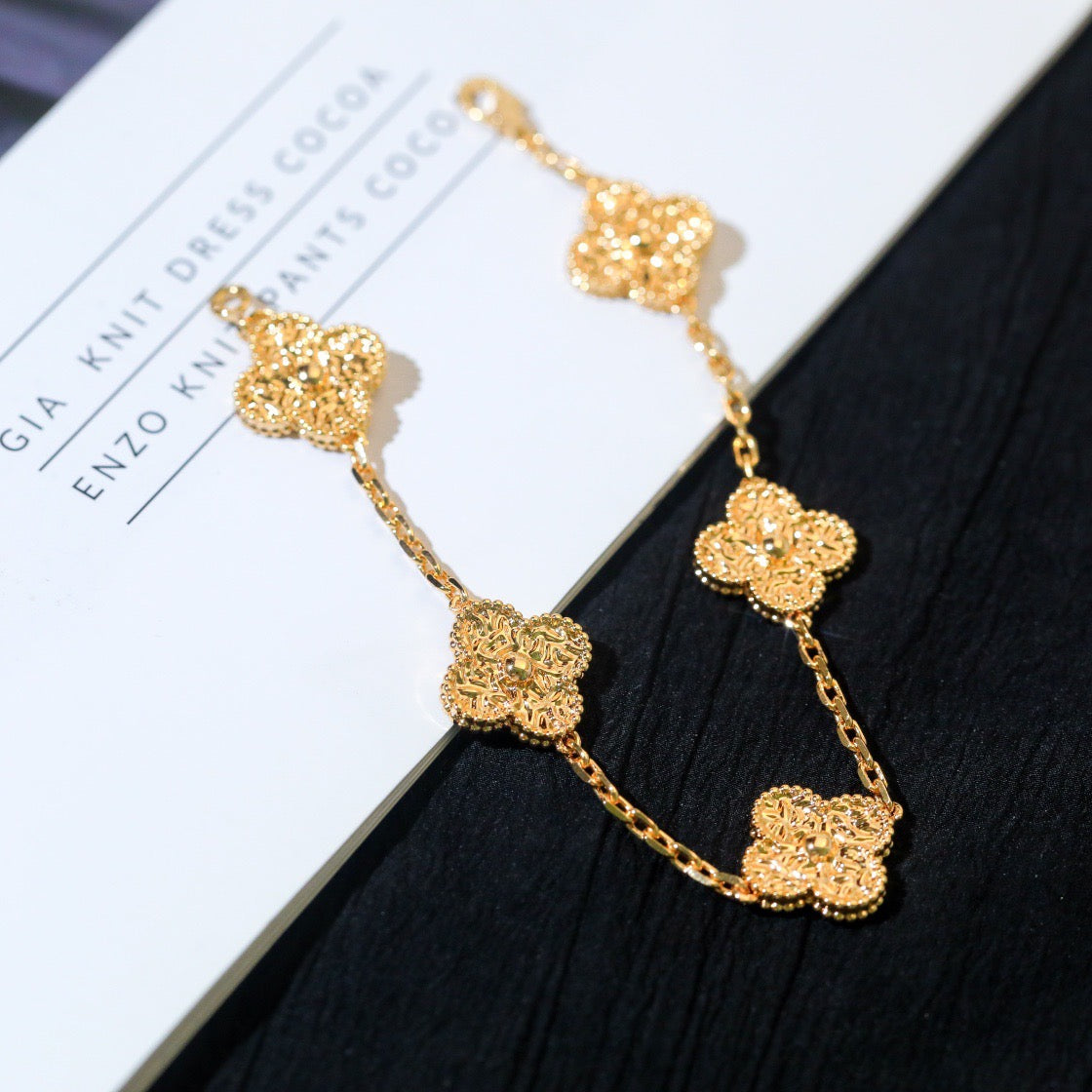 [Regal Jewels]CLOVER 5 MOTIFS BRONZING BRACELET