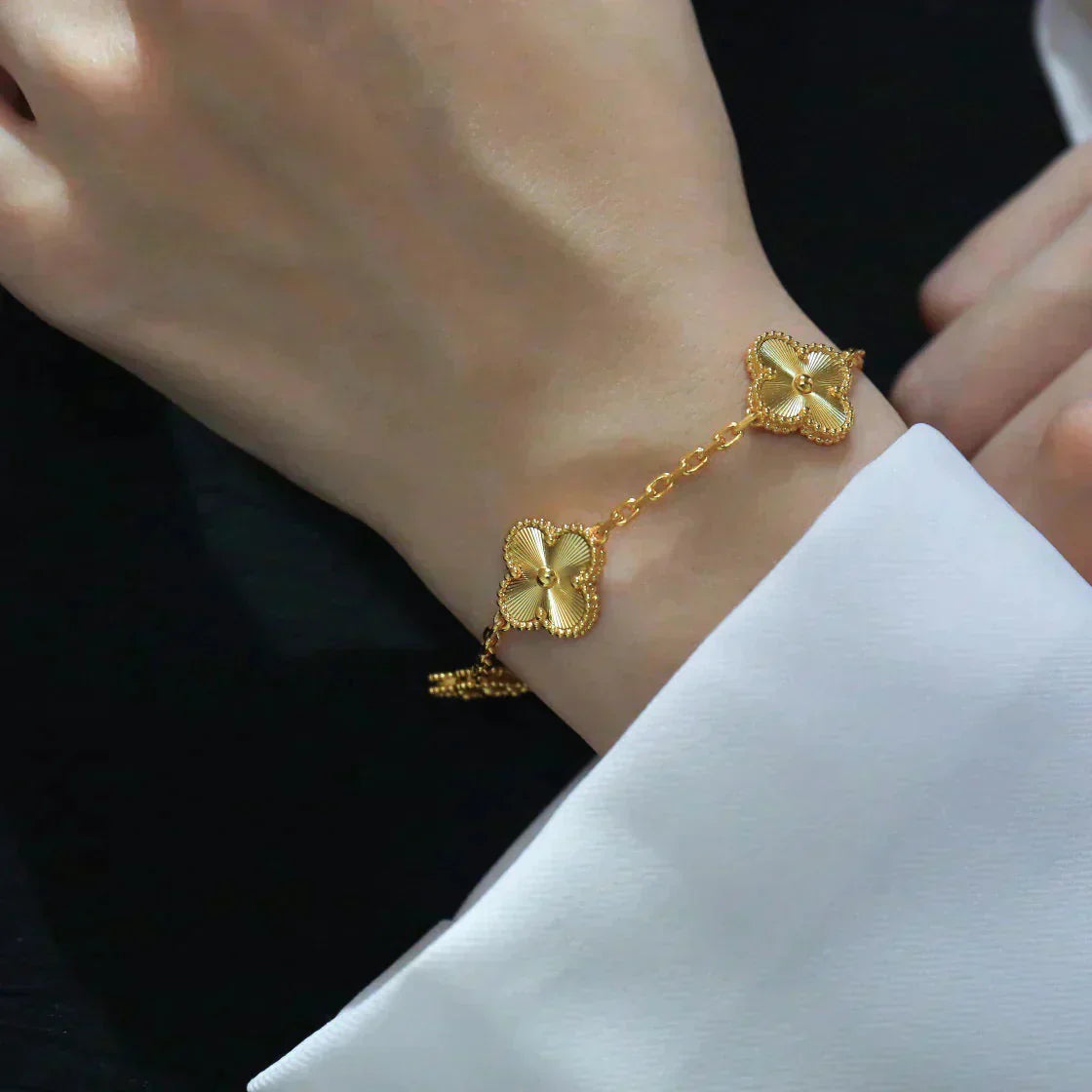 [Regal Jewels]CLOVER 5 FLOWERS LASER BRACELET