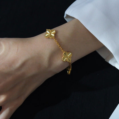 [Regal Jewels]CLOVER 5 MOTIF LASER BRACELET COLLECTION