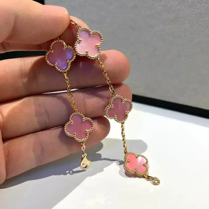 [Regal Jewels]CLOVER 5 PINK MOP BRACELET