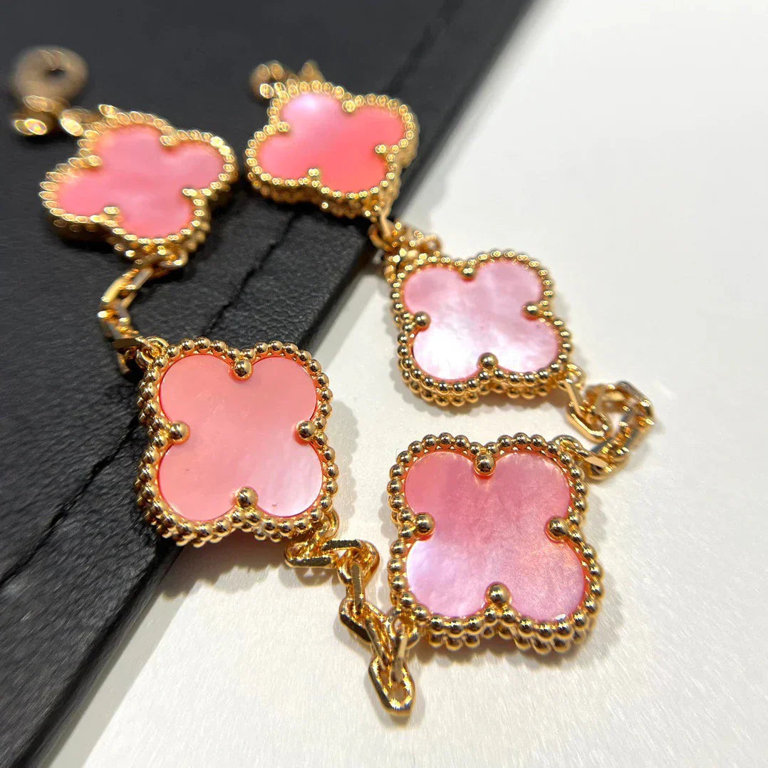 [Regal Jewels]CLOVER 5 MOTIFS  PINK MOP BRACELET COLLECTION