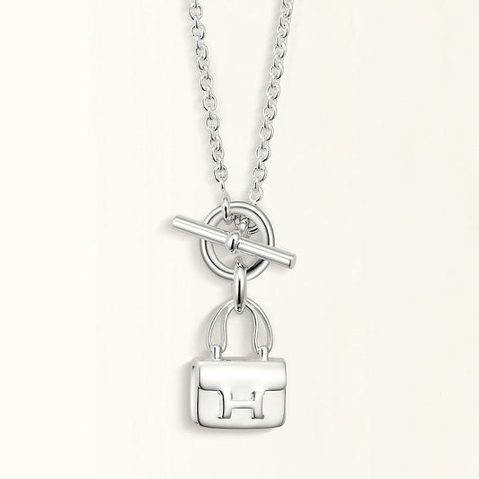 [Regal Jewels]POP H PEDANT SILVER NECKLACE