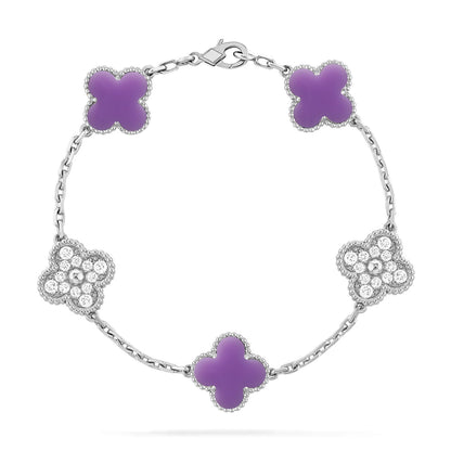 [Regal Jewels]CLOVER 5 MOTIF LIGHT PURPLE BRACELET COLLECTION
