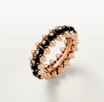[Regal Jewels]CLASH ELEGANT ROSE GOLD RING FEATURING NATURAL AGATE